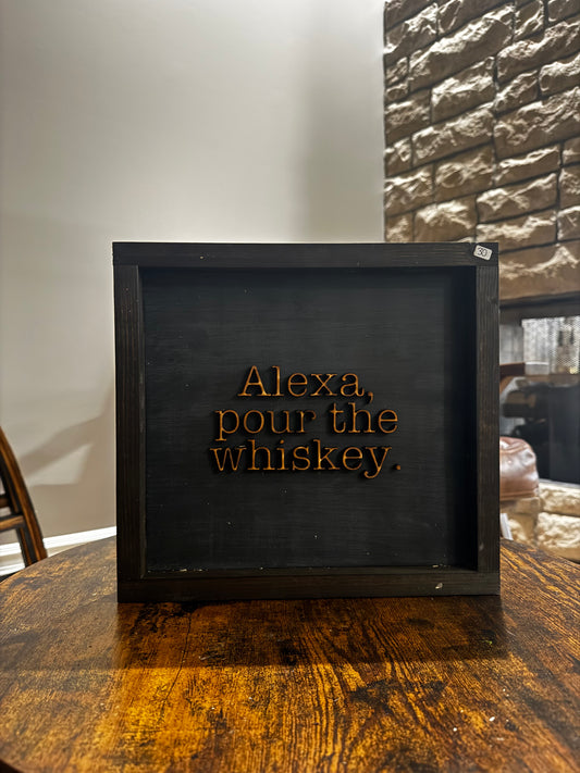 Alexa pour the whiskey black/wood